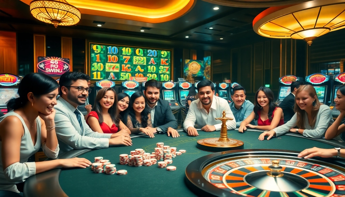 Experience the excitement of bóng đá trực tuyến luongson in a luxurious casino setting featuring a high-stakes poker game.