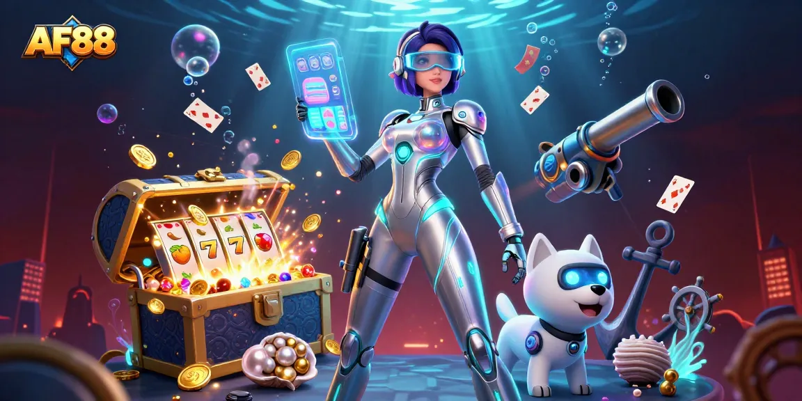 Engage with AF88's thrilling gaming experience featuring stunning characters and vibrant casino elements.