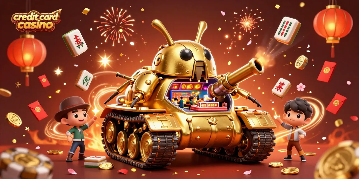 Experience the excitement of a credit card casino with a vibrant 3D illustration featuring a beetle tank casino!
