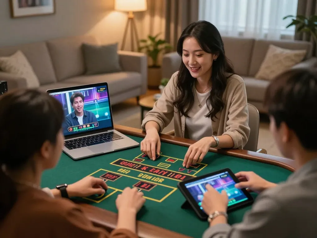 SC88 players engaging in a live dealer game online, showcasing an interactive casino experience.