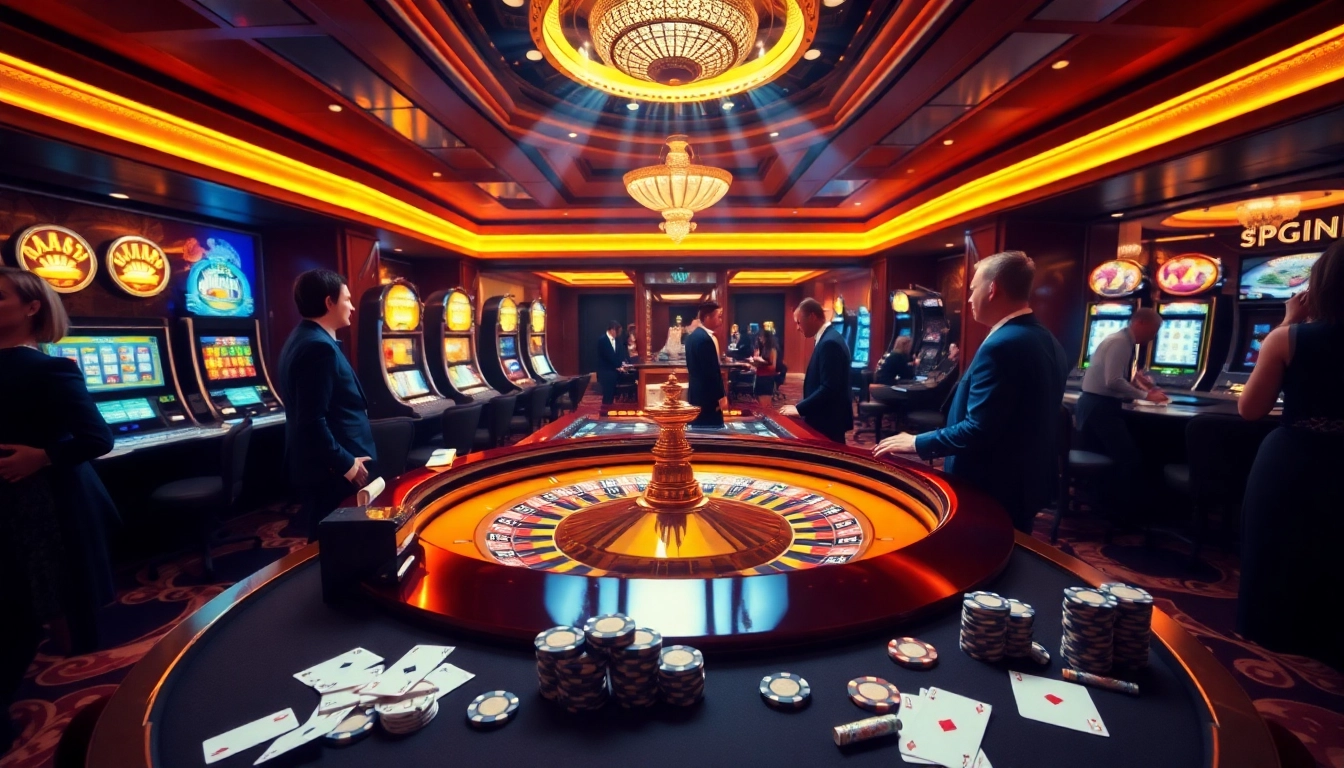 Exciting casino scene featuring the keyword Link OK8386 with vibrant tables and engaging players.