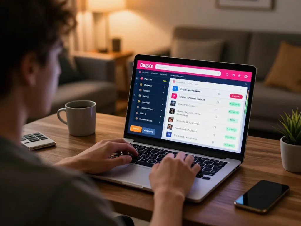 Daga player placing bets in a dynamic online gambling session at home featuring live odds