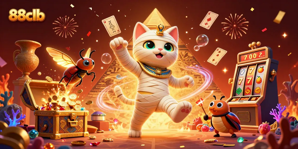 Uncover thrilling gaming adventures with 88clb in this vibrant 3D casino illustration.