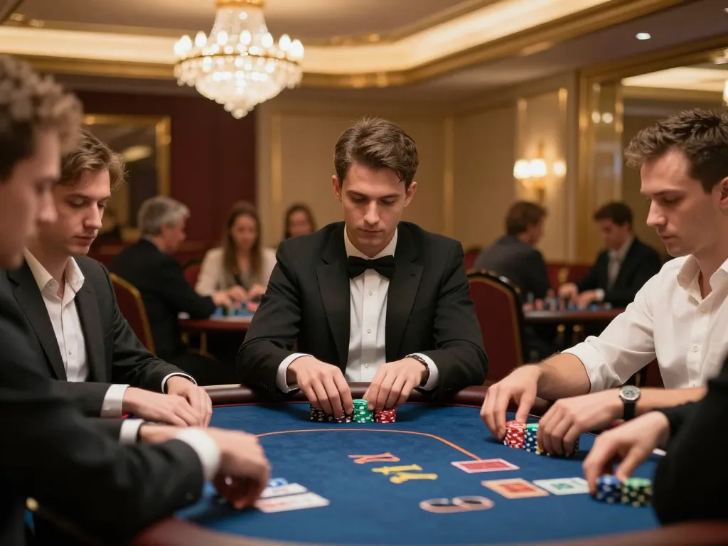 Kaya88 VIP poker players strategizing while engaged in a high-stakes game