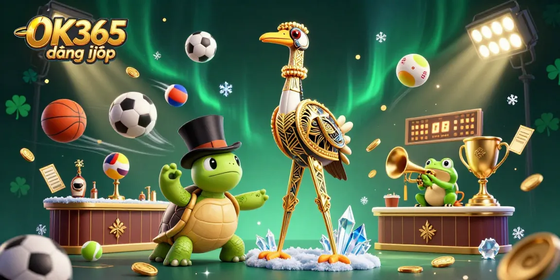 Engage in thrilling gameplay with OK365 đăng nhập, featuring vibrant casino elements and energetic characters.