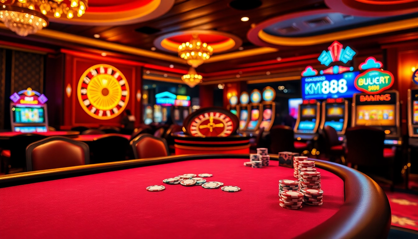 Experience thrilling moments at km1888b with dynamic gaming action at the casino table.