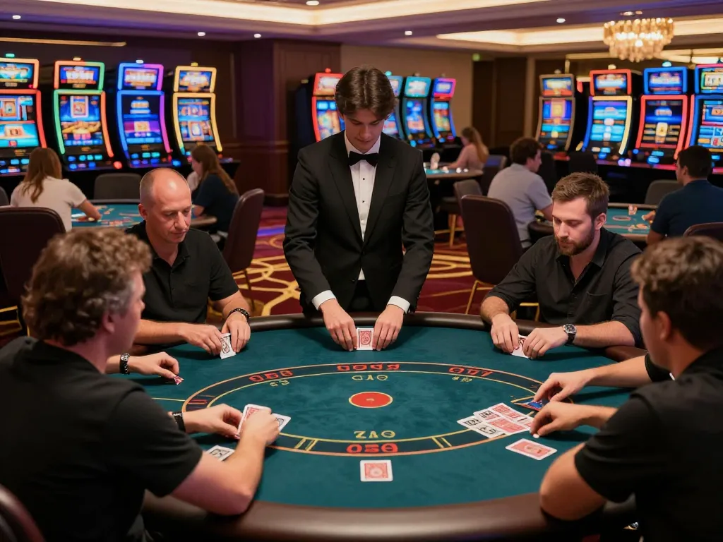 F168 players enjoying poker at a luxurious casino, showcasing strategic gameplay and engaged atmosphere
