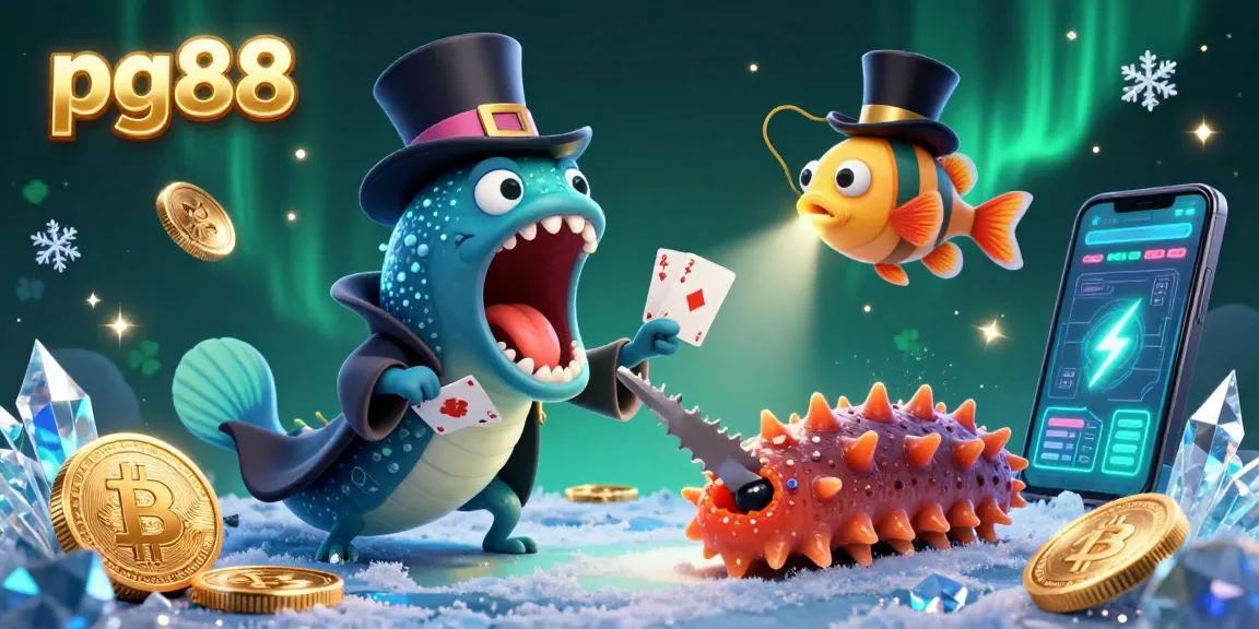 Engage with pg88 for thrilling gambling experiences featuring card tricks, neon crypto coins, and vibrant characters.