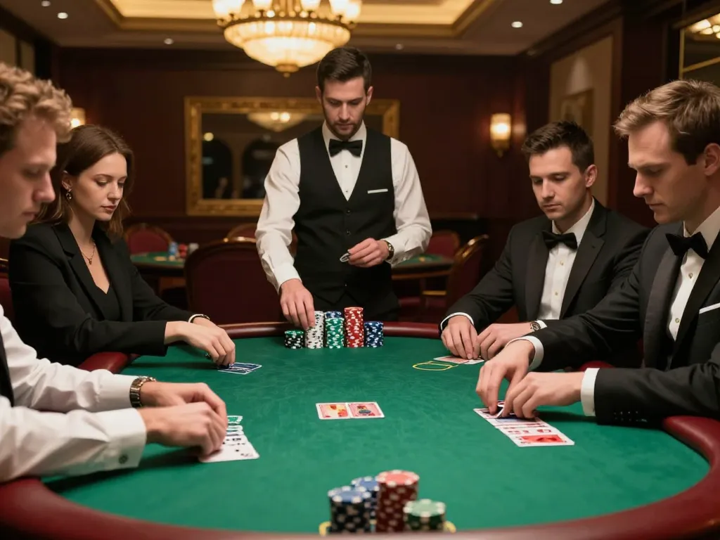 ww88aw players strategizing at an elegant poker table during an intense high-stakes game