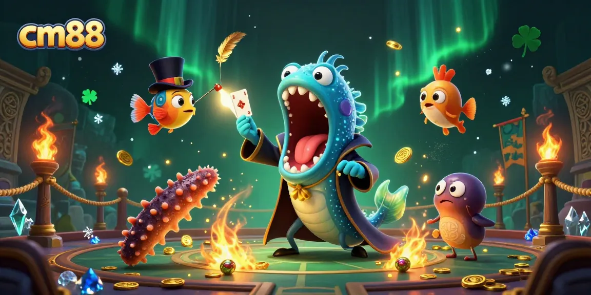 Experience thrilling gameplay at CM88 with a vibrant 3D casino scene featuring magical underwater characters.