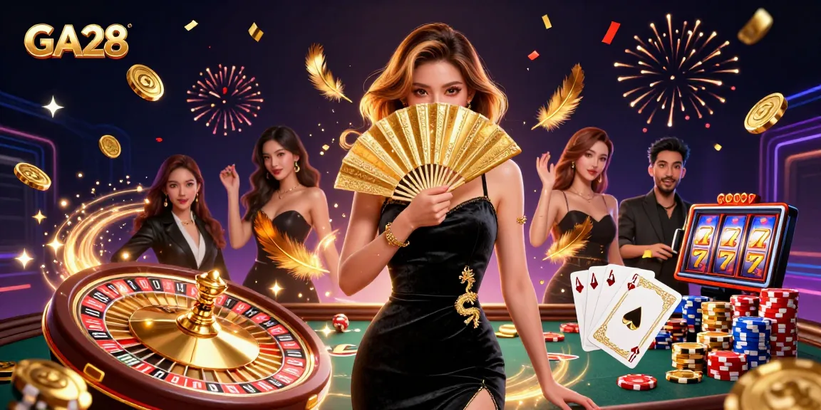Spin the roulette wheel and collect GA28’s winning gems and golden coins in this vibrant casino scene.
