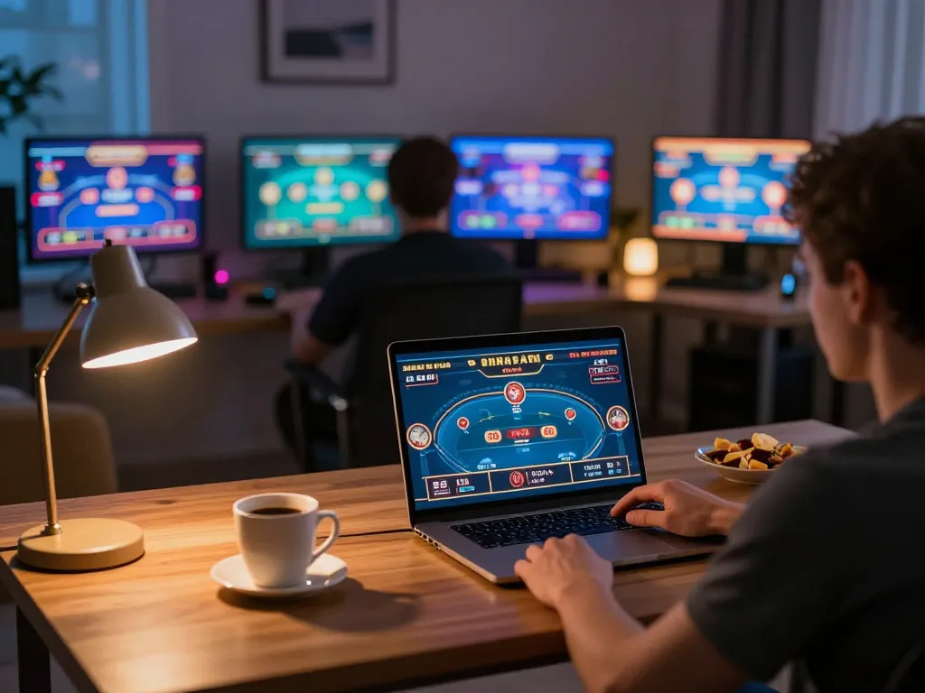 Tg88 nhà cái online poker setup showing a player engaging in strategic gameplay.