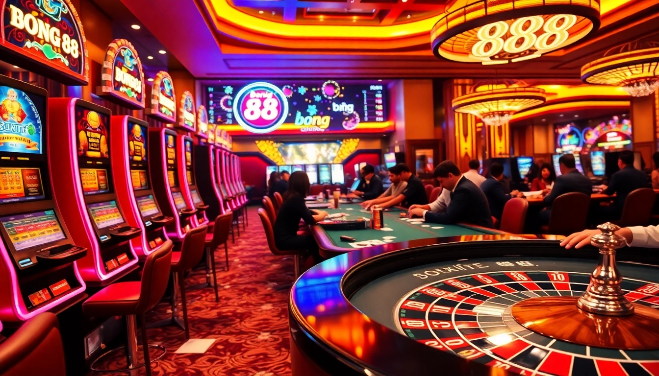 Experience thrilling gameplay at bong 88 casino with vibrant tables and eager players.