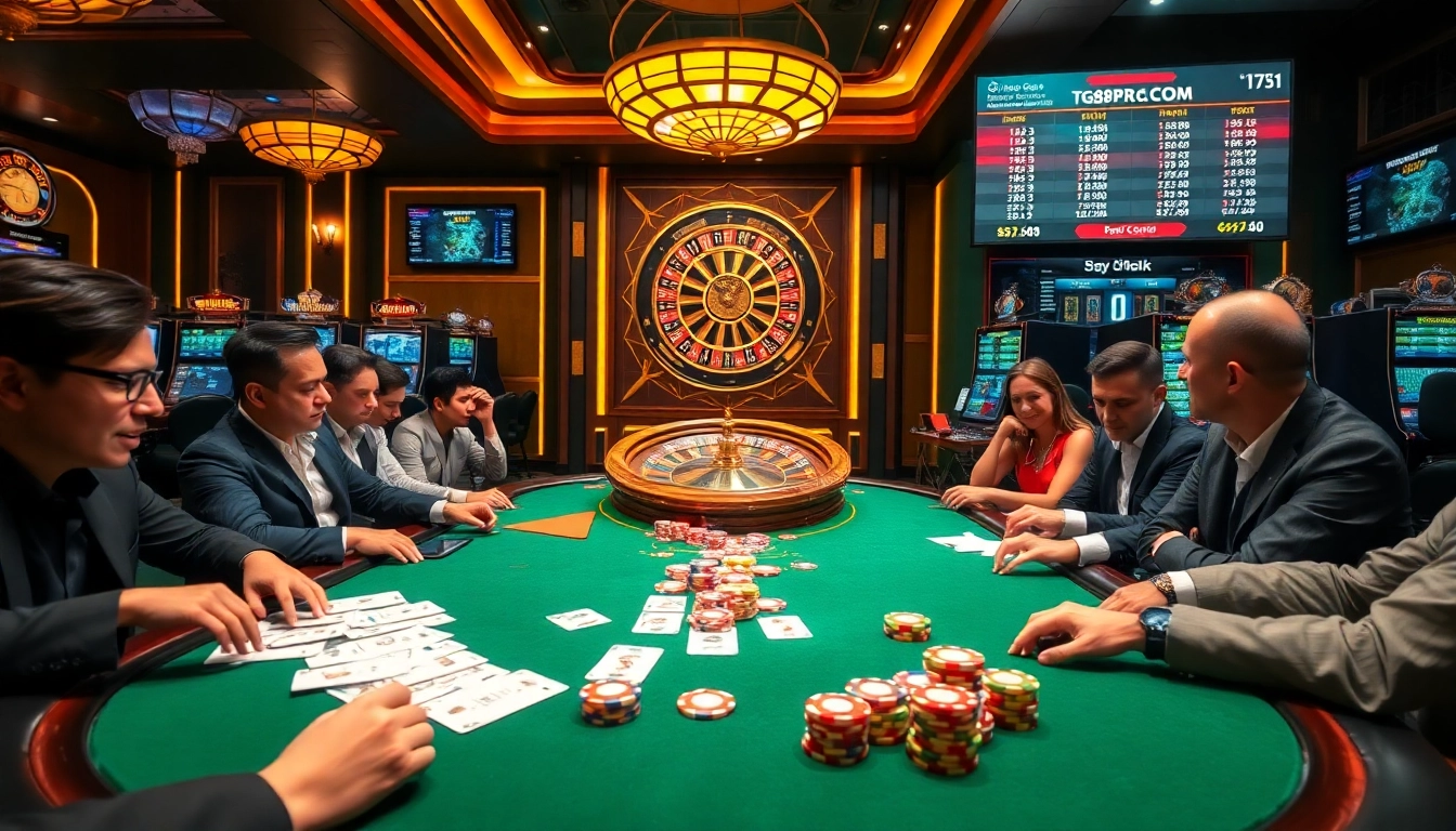 An exciting poker game scene at https://tg88pro.com/ showcasing vibrant chips and cards.
