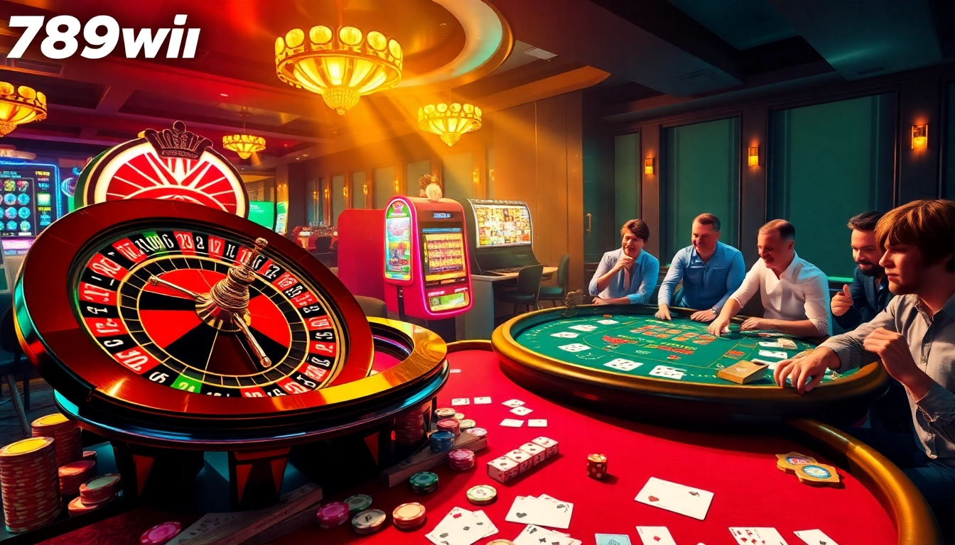 Engaged players enjoying the exciting 789win game at a luxurious casino table.