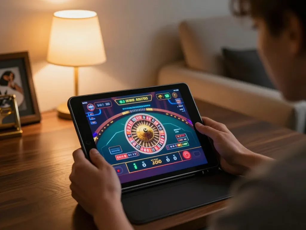 Engaging in an online casino game at uu88 com while focusing on roulette strategy in a cozy atmosphere