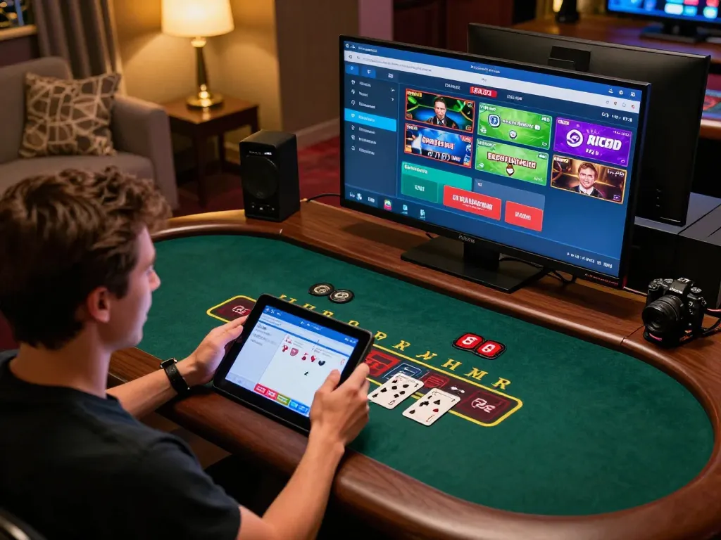 Player enjoying live dealer blackjack on tablet, exploring 79so do gaming options vividly.