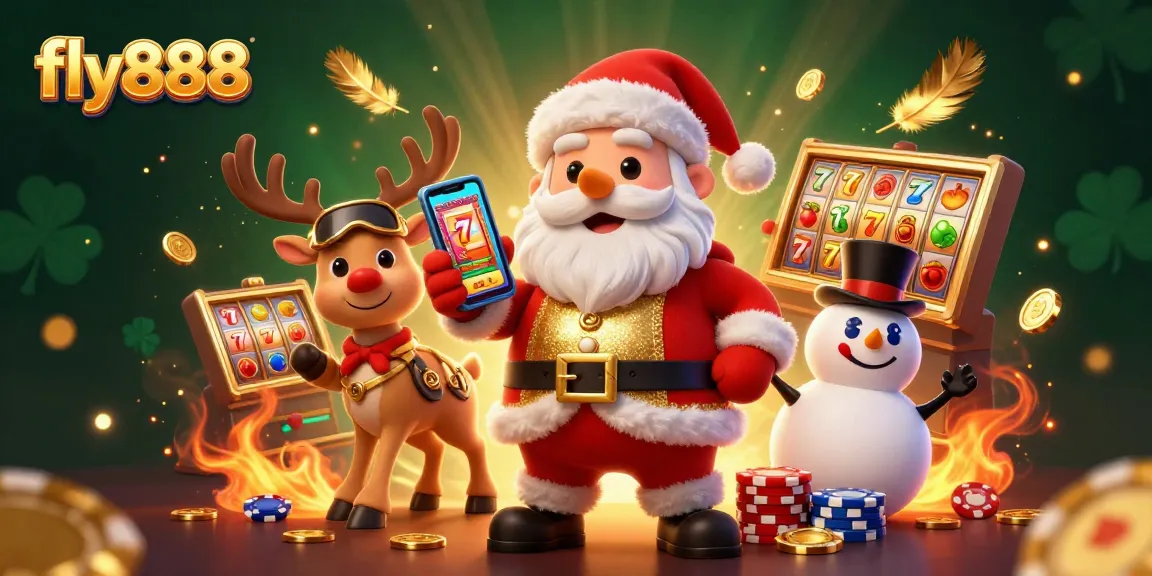 Experience thrilling gameplay at fly888 with Santa and friends in a vibrant casino adventure.