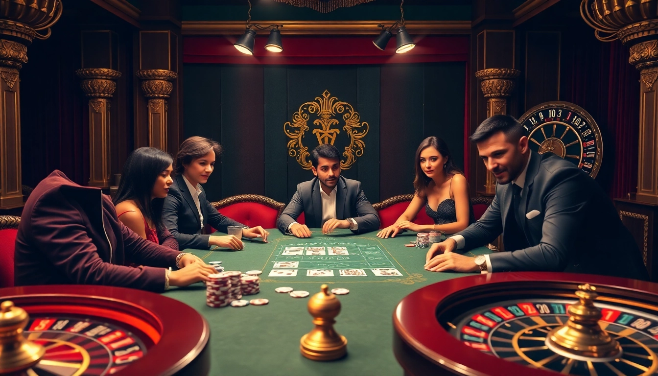 Exciting poker players at a high-end casino table, reflecting the engagement from https://lucky88da.com/.
