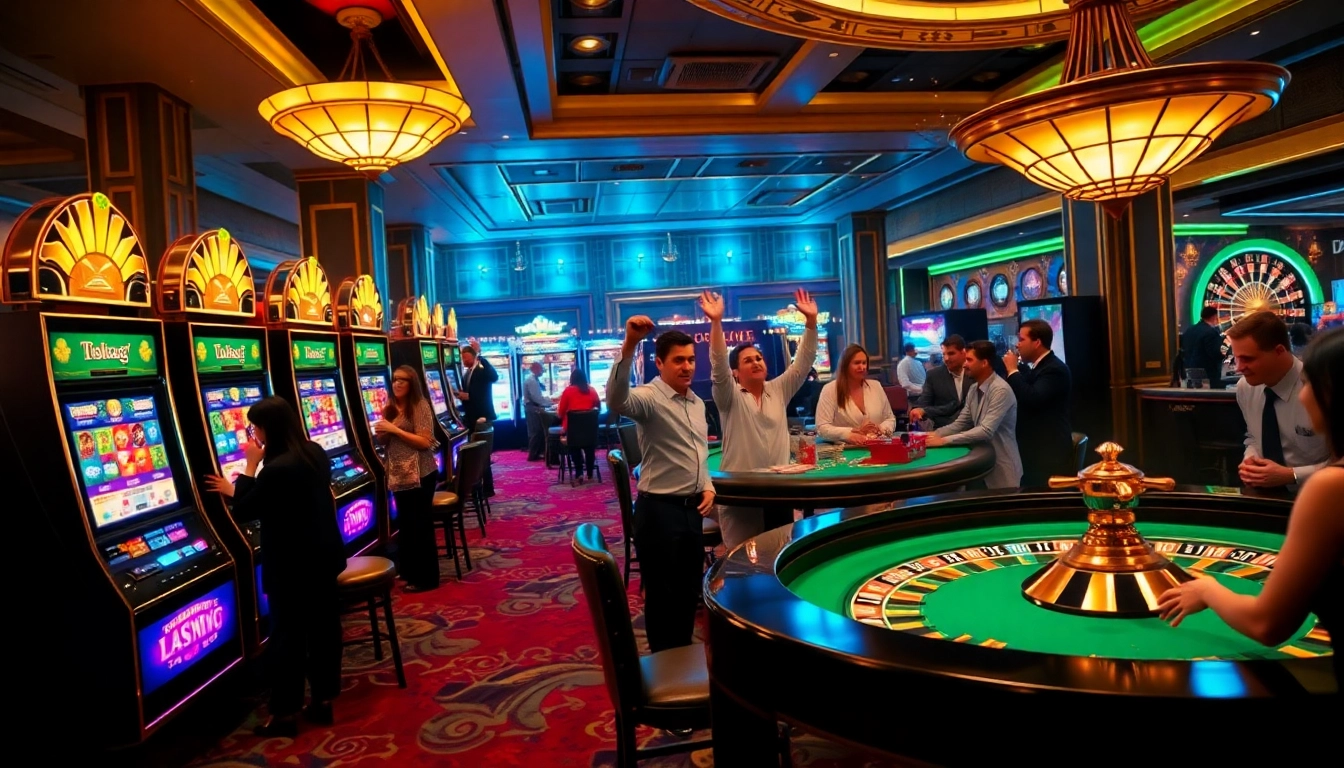 Experience the thrill of LuckyWin at a luxurious casino with engaging games and vibrant atmosphere.