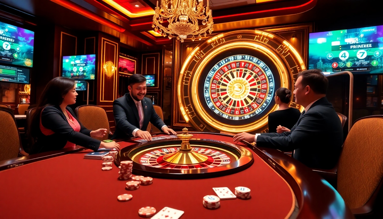 RR99 casino table with poker chips and cards, showcasing an upscale gambling experience.
