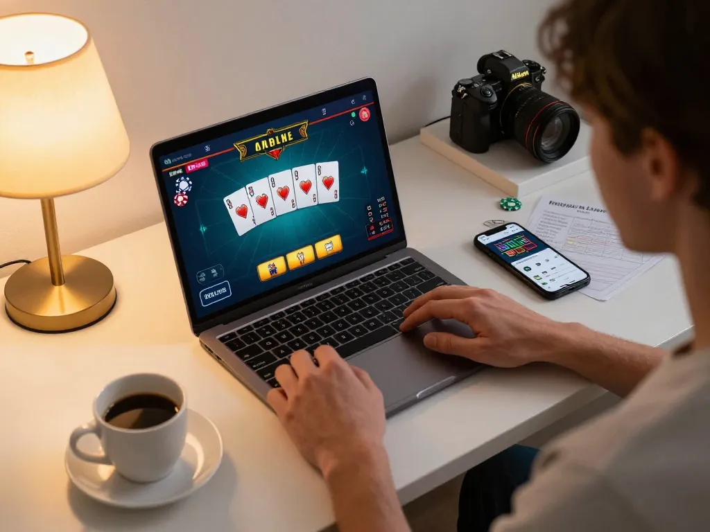 Engage in thrilling online poker at Trang chủ Vin88 in a cozy home setup.