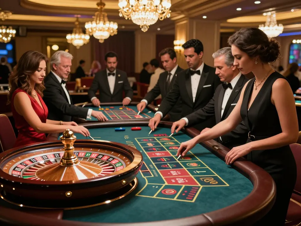 Players engage in thrilling roulette game at 789win casino, excitement fills the air.