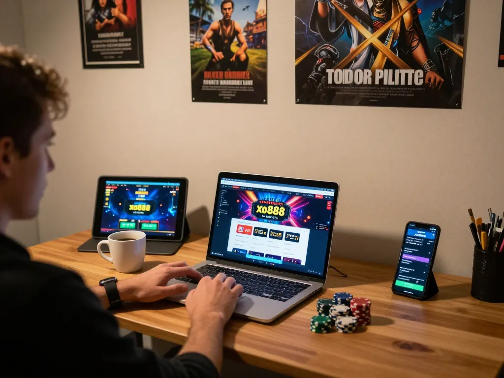 Engaging in interactive gaming on the xo888 platform with a cozy home setup