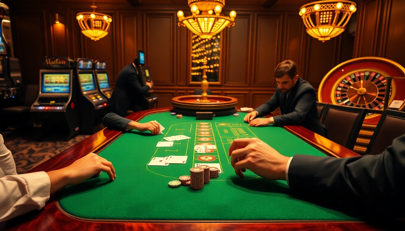 Players enjoying Blackjack at the 98win club, showcasing strategy and excitement in a high-stakes casino environment.